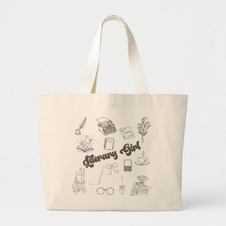 Bolso De Tela Gigante Chica literario Tote Bag Book Lover Gift Academia