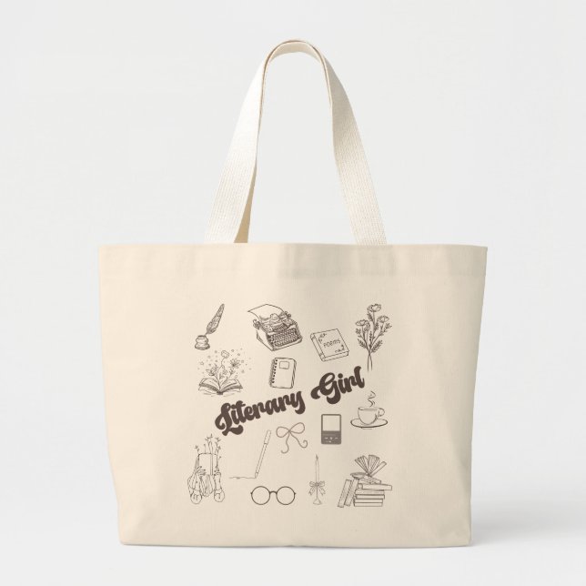 Bolso De Tela Gigante Chica literario Tote Bag Book Lover Gift Academia (Frente)