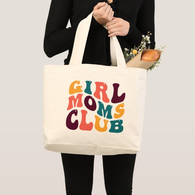 Bolso De Tela Gigante Chica Moms Club Souvenir Estilo Retro Groovy (Anverso (producto))