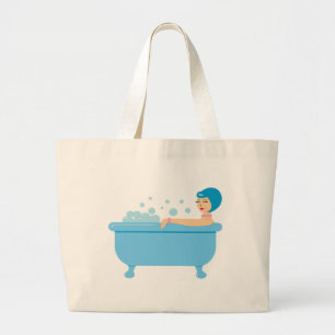 Bolso De Tela Gigante Chica retro del baño de burbujas