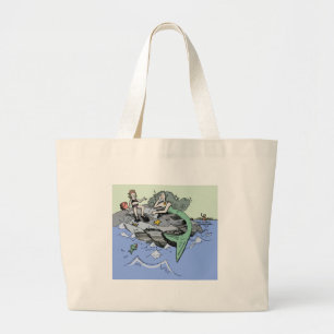 Bolso De Tela Gigante Chica Sirena Verano Playa Amistad Caprichosa