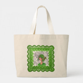 Bolso De Tela Gigante Chica Tote Bag Green Flapper