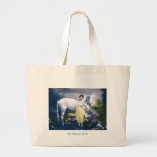 Bolso De Tela Gigante chica victoriano con caballo blanco