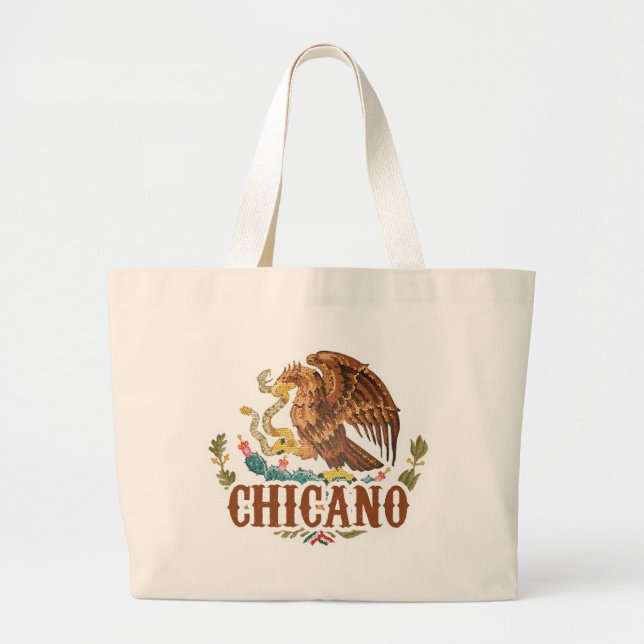 Bolso De Tela Gigante Chicano del escudo de armas de México (Frente)