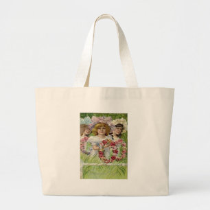 Bolso De Tela Gigante Chicas del Día de la Decoración de Vintage