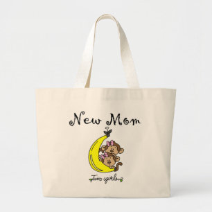 Bolso De Tela Gigante Chicas gemelos camisetas y regalos de nueva mamá