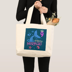 Bolso De Tela Gigante Chicas Novena Sirena De Cumpleaños Es Regalo De 9