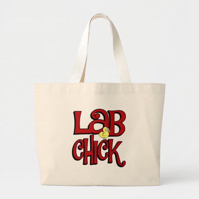 BOLSO DE TELA GIGANTE CHICK LAB - CHICA LABORATORIO SLANG / HUMOR (Frente)