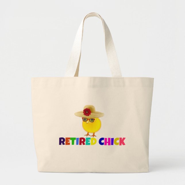 Bolso De Tela Gigante Chick retirado, diseño colorido (Frente)