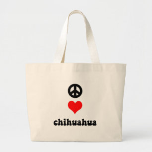 Bolso De Tela Gigante Chihuahua del amor de la paz