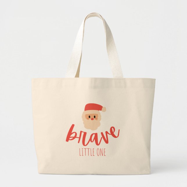 Bolso De Tela Gigante childhood cancer brave Christmas Santa  (Frente)
