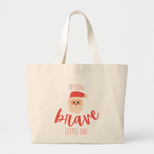 Bolso De Tela Gigante childhood cancer brave Custom Christmas Santa  (Frente)