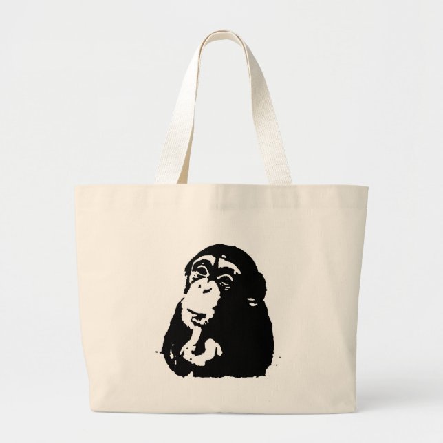 Bolso De Tela Gigante Chimpancé de pensamiento de arte pop (Frente)