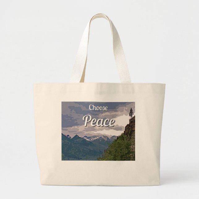 Bolso De Tela Gigante Choose Peace Large Tote Bag (Frente)