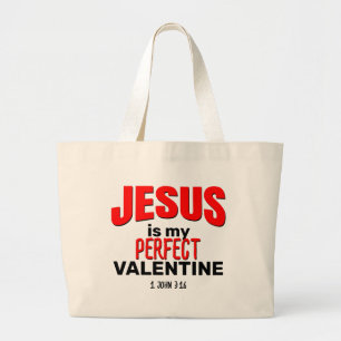Bolso De Tela Gigante Christian JESUS ES MI VALENTÍN PERFECTO