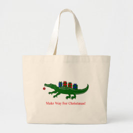 Bolso De Tela Gigante Christmas Alligator Tote Bag