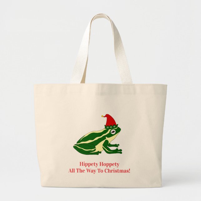 Bolso De Tela Gigante Christmas Frog Tote Bag (Frente)