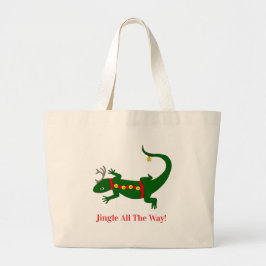 Bolso De Tela Gigante Christmas Lizard Tote Bag