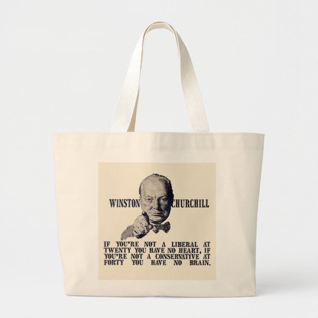 Bolso De Tela Gigante Churchill en conservadores y liberales (Frente)