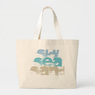 Bolso De Tela Gigante Cielo, mar, tote enorme de encargo de la playa de