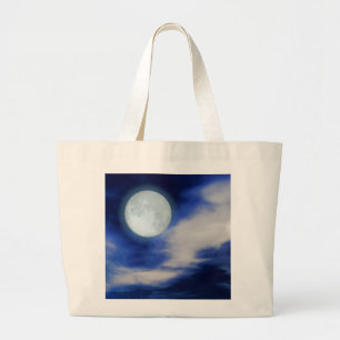 Bolso De Tela Gigante Cielo nocturno con luna y nubes