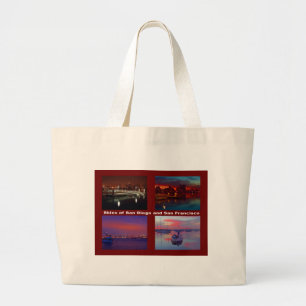 Bolso De Tela Gigante Cielos de San Diego y San Francisco