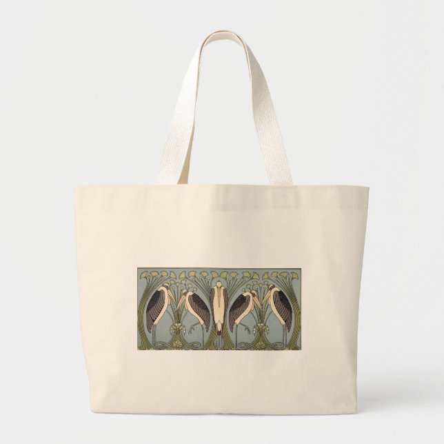 Bolso De Tela Gigante Cigüeñas de Art Nouveau (Frente)