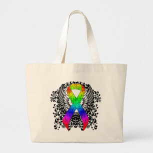 Bolso De Tela Gigante Cinta arcoiris con alas