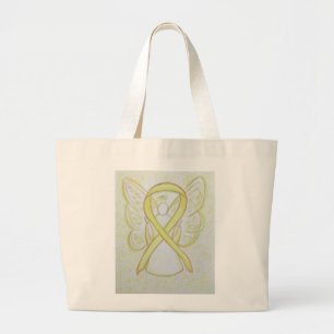 Bolso De Tela Gigante Cinta de conciencia amarilla Angel Personalizado T