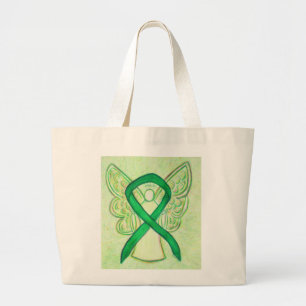Bolso De Tela Gigante Cinta de sensibilización verde Personalizado de ar