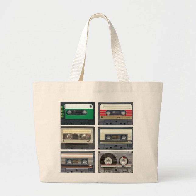 Bolso De Tela Gigante Cintas Cassette (Frente)