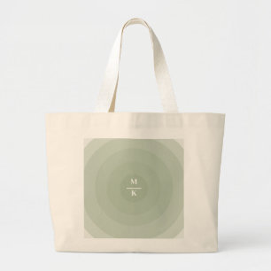 Bolso De Tela Gigante Círculo de monograma degradado minimalista de verd