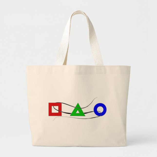 Bolso De Tela Gigante Círculo triangular cuadrado (Frente)