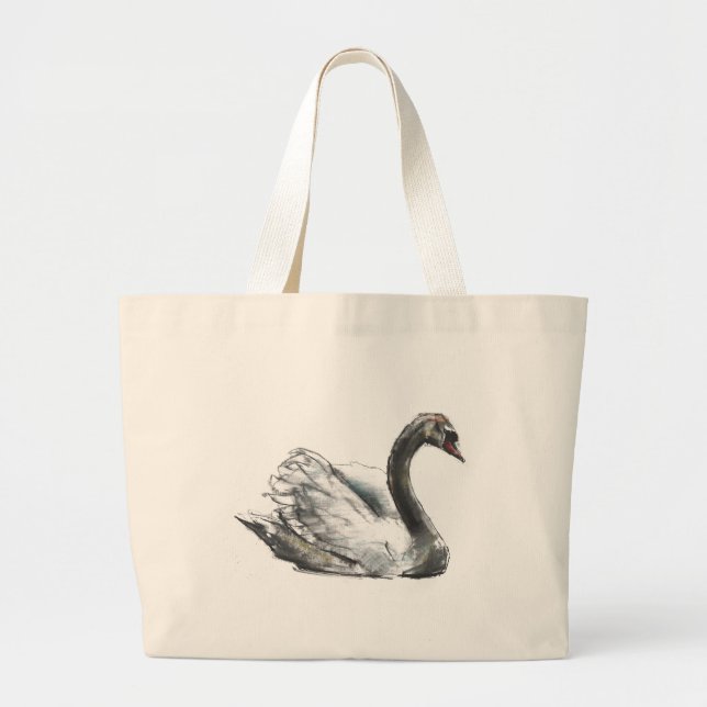 Bolso De Tela Gigante Cisne (Frente)