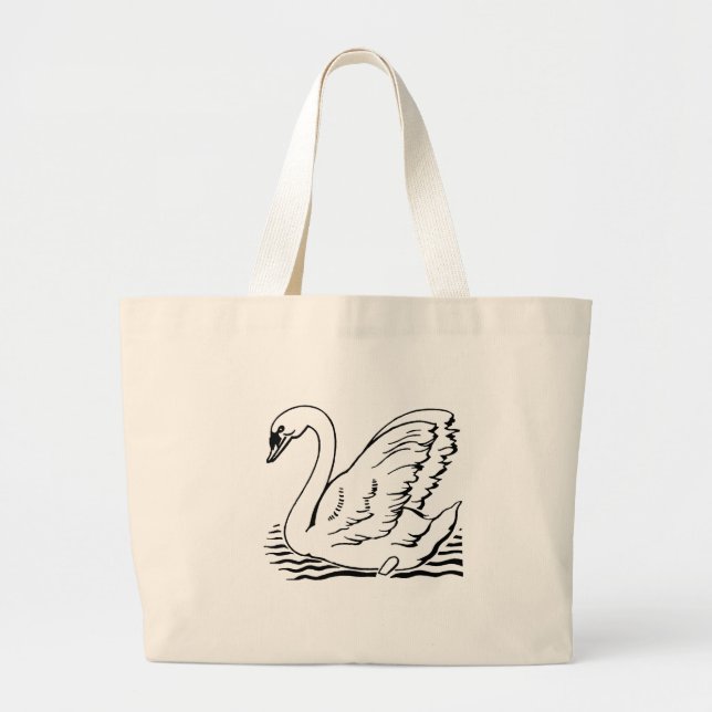 Bolso De Tela Gigante Cisne elegante (Frente)