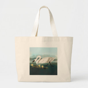 Bolso De Tela Gigante cisnes de agua blanca de cisne audubon