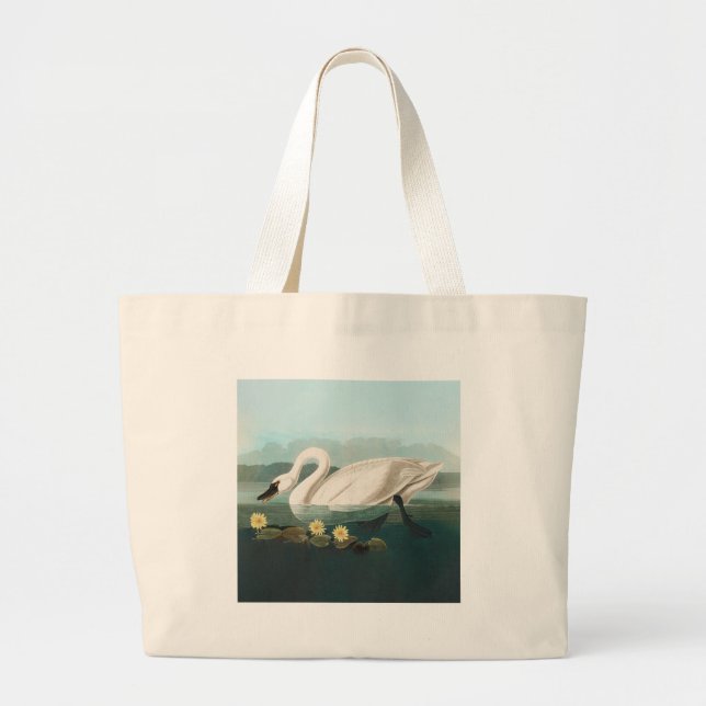 Bolso De Tela Gigante cisnes de agua blanca de cisne audubon (Frente)