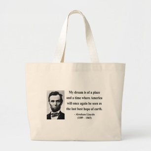 Bolso De Tela Gigante Cita 10b de Abraham Lincoln