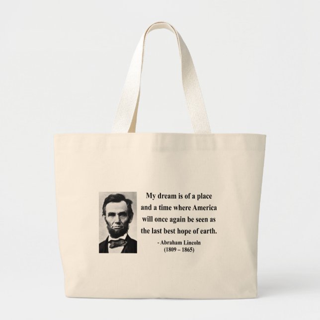 Bolso De Tela Gigante Cita 10b de Abraham Lincoln (Frente)