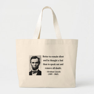 Bolso De Tela Gigante Cita 15b de Abraham Lincoln