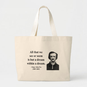Bolso De Tela Gigante Cita 1b de Edgar Allen Poe