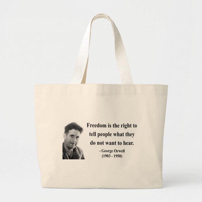 Bolso De Tela Gigante Cita 4b de George Orwell (Frente)