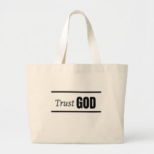 Bolso De Tela Gigante Cita cristiana de confianza en Dios Tipografía min