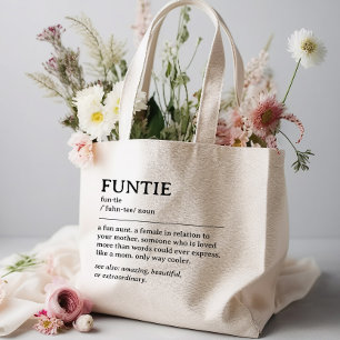 Bolso De Tela Gigante Cita de definición de Tía Divertida personalizada