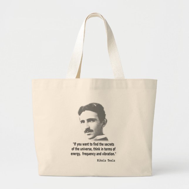 Bolso De Tela Gigante Cita De Nikola Tesla (Frente)