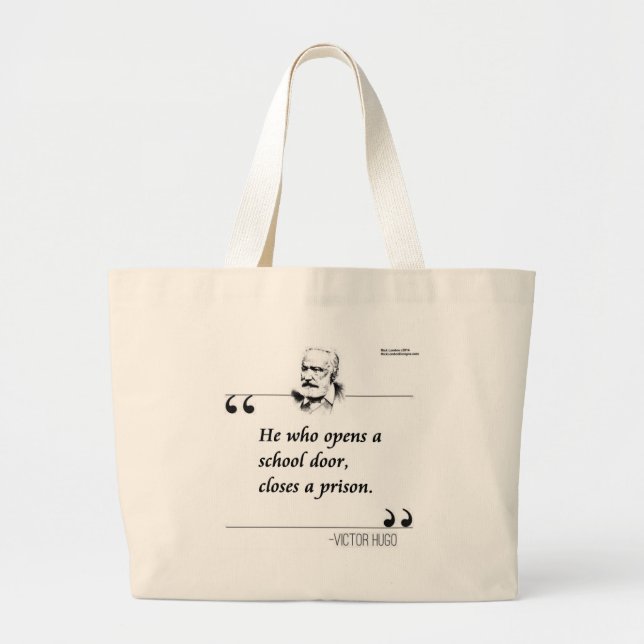 Bolso De Tela Gigante Cita de puertas de escuela abierta de Victor Hugo (Frente)