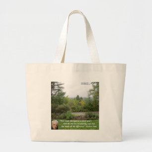 Bolso De Tela Gigante Cita de sabiduría de Robert Frost "Camino menos tr