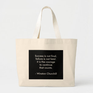 Bolso De Tela Gigante Cita de Winston Churchill; éxito