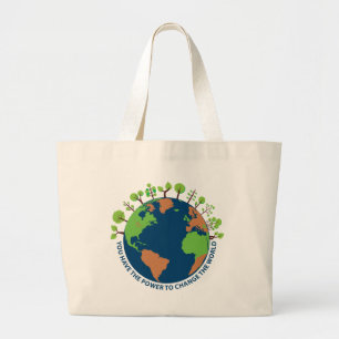 Bolso De Tela Gigante Cita del Día de la Tierra para Cambiar el Mundo