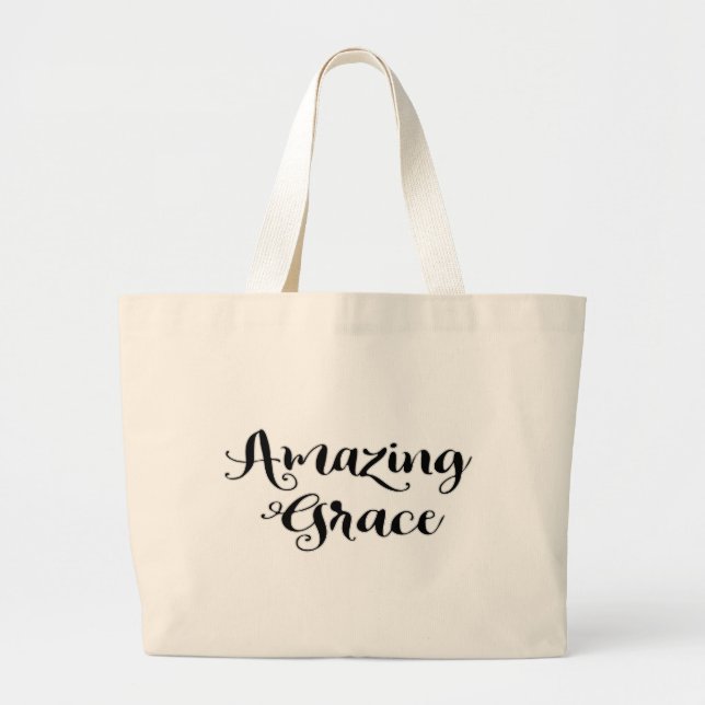 Bolso De Tela Gigante Cita Inspiradora de Amazing Grace diciendo (Frente)